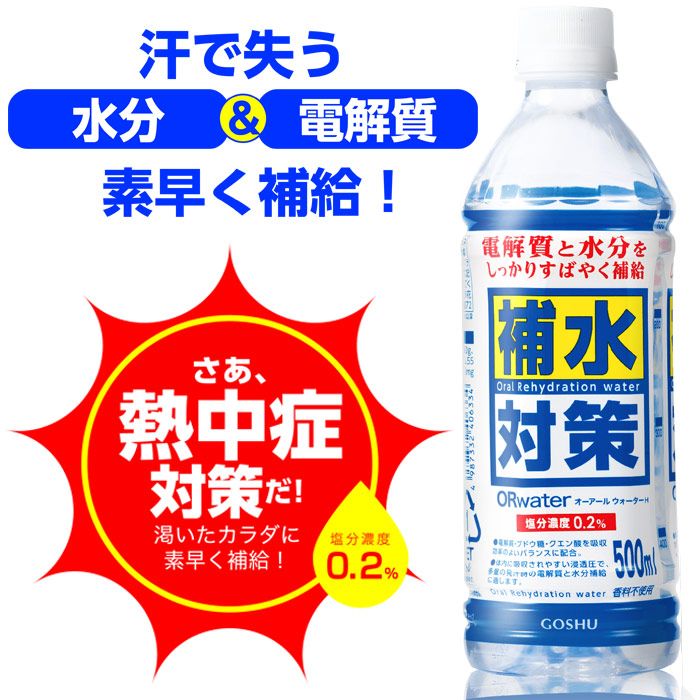 補水対策 ORwater オーアールウォーターH（500ml×24本入）★メーカー直送★